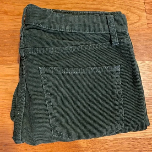 Gap High Rise Corduroy Vintage Slim Jeans with Washwell in Emerald Green - Picture 3 of 6
